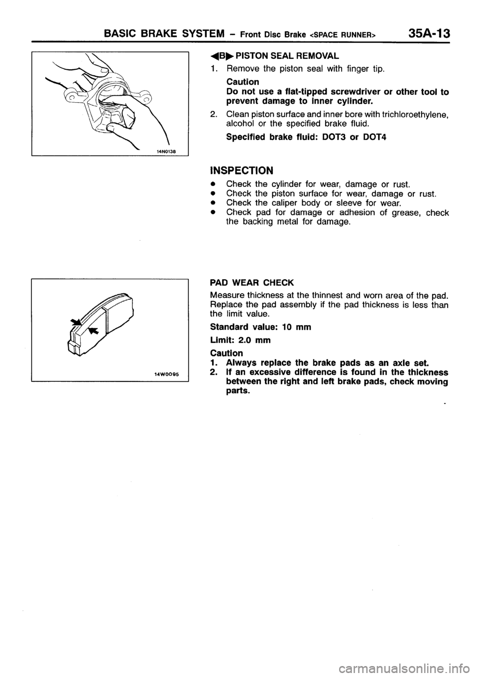 MITSUBISHI SPACE RUNNER 2001 Workshop Manual MITSUBISHI SPACE RUNNER 2001 Workshop Manual