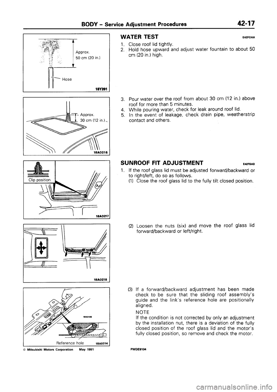 MITSUBISHI SPACE RUNNER 1992  Workshop Manual 