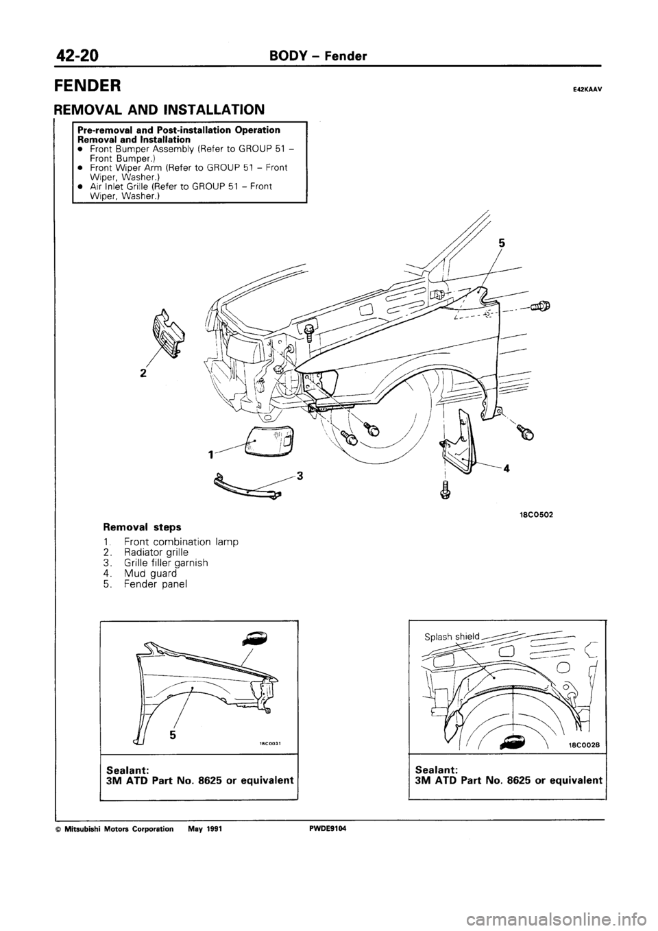 MITSUBISHI SPACE RUNNER 1992  Workshop Manual 