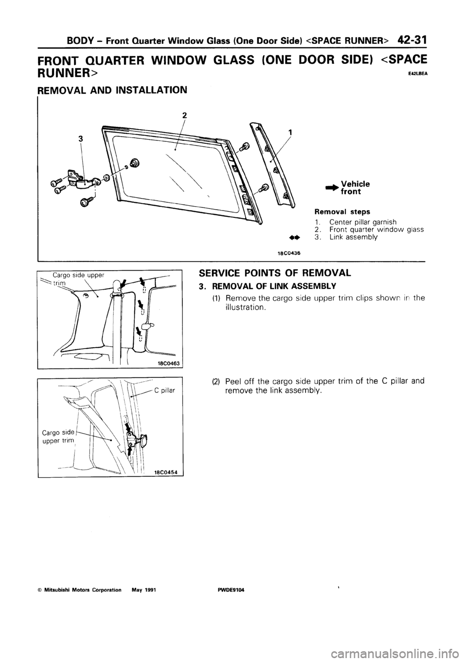 MITSUBISHI SPACE RUNNER 1992  Workshop Manual 