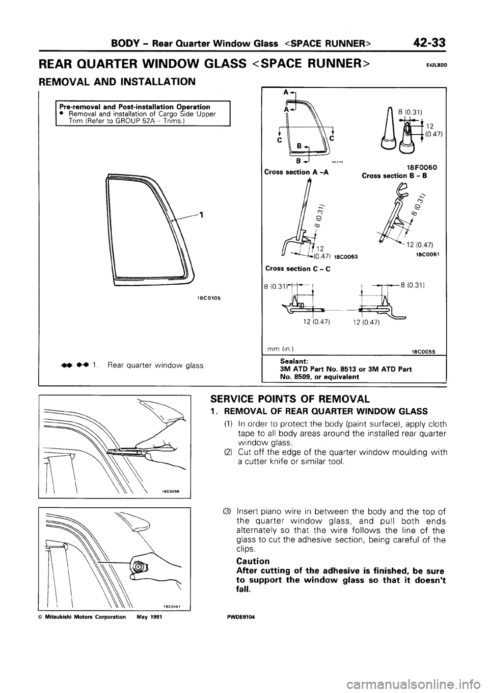 MITSUBISHI SPACE RUNNER 1992  Workshop Manual 