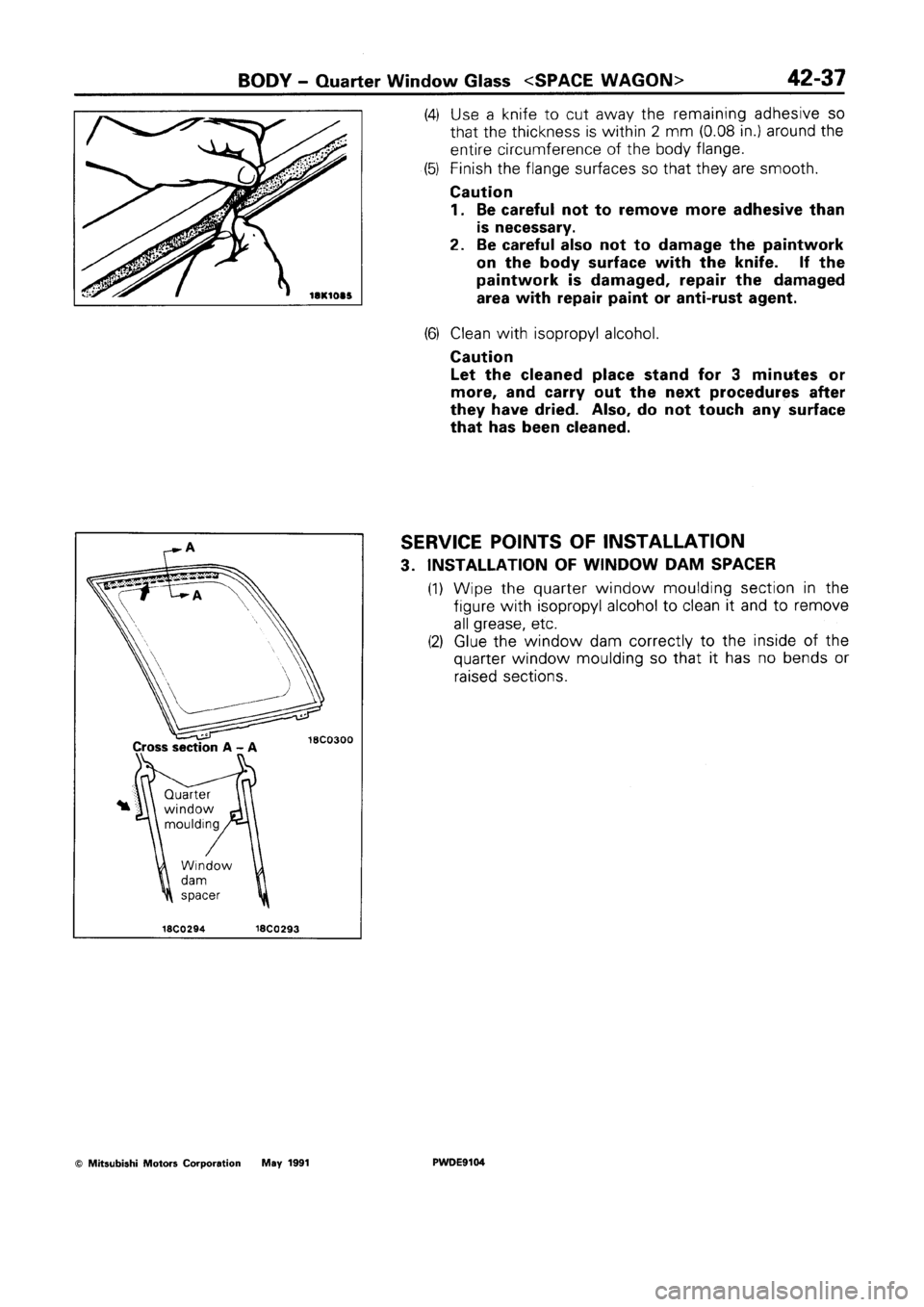 MITSUBISHI SPACE RUNNER 1992  Workshop Manual 
