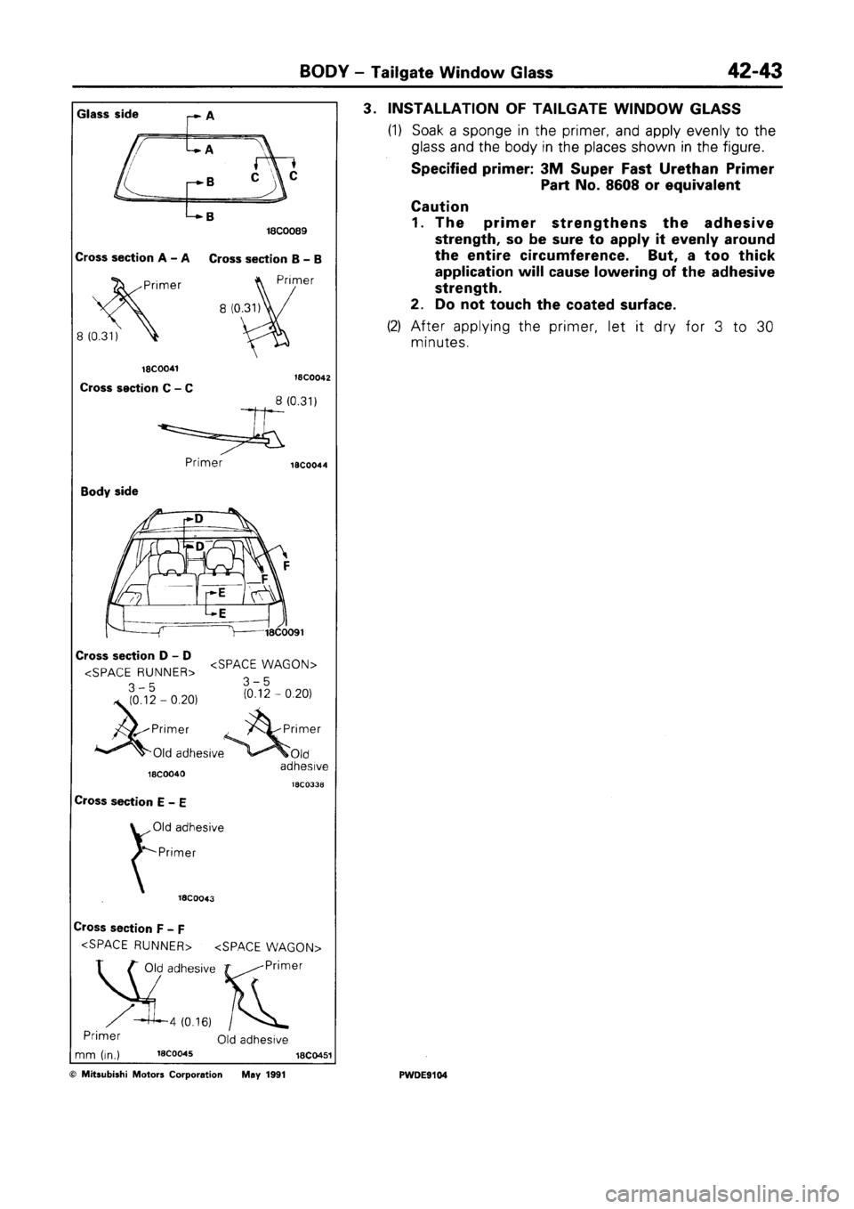 MITSUBISHI SPACE RUNNER 1992  Workshop Manual 