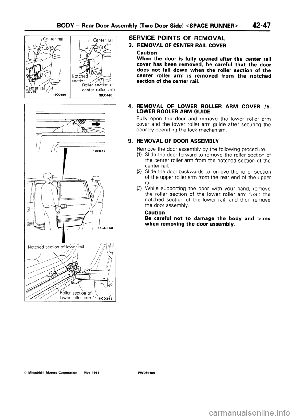 MITSUBISHI SPACE RUNNER 1992  Workshop Manual 