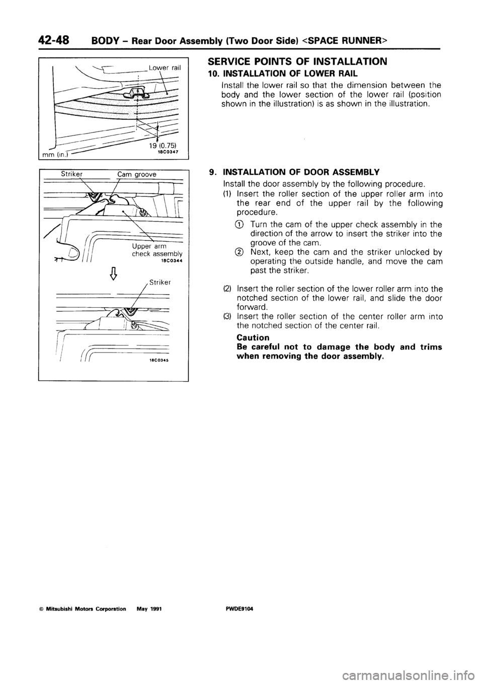 MITSUBISHI SPACE RUNNER 1992  Workshop Manual 