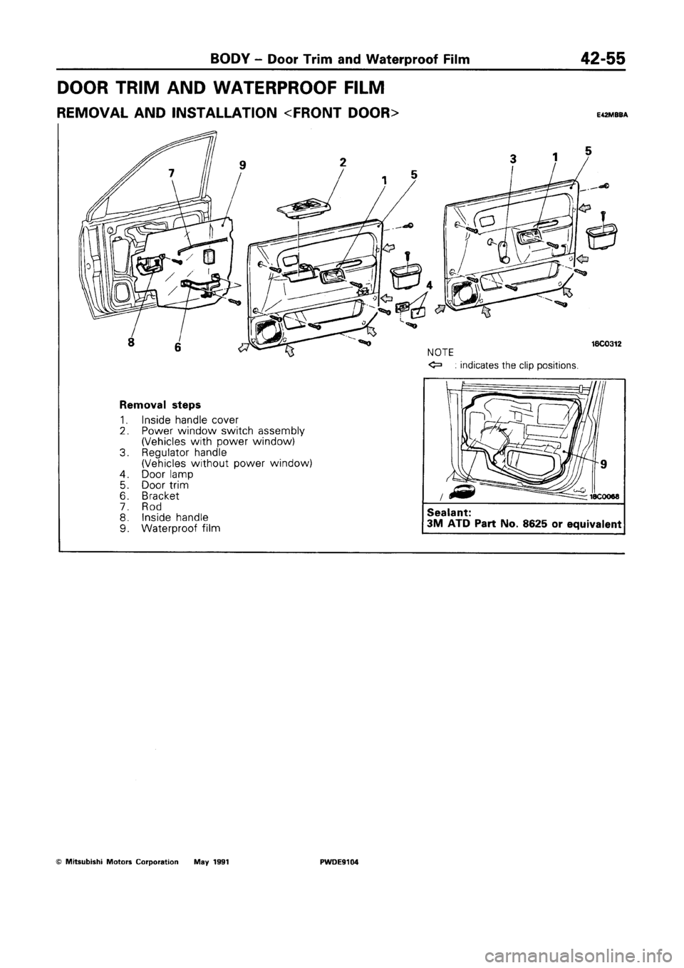 MITSUBISHI SPACE RUNNER 1992 Workshop Manual MITSUBISHI SPACE RUNNER 1992 Workshop Manual