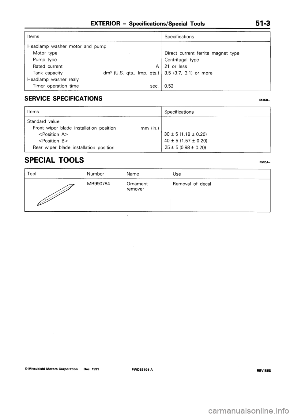 MITSUBISHI SPACE RUNNER 1992 Workshop Manual MITSUBISHI SPACE RUNNER 1992 Workshop Manual