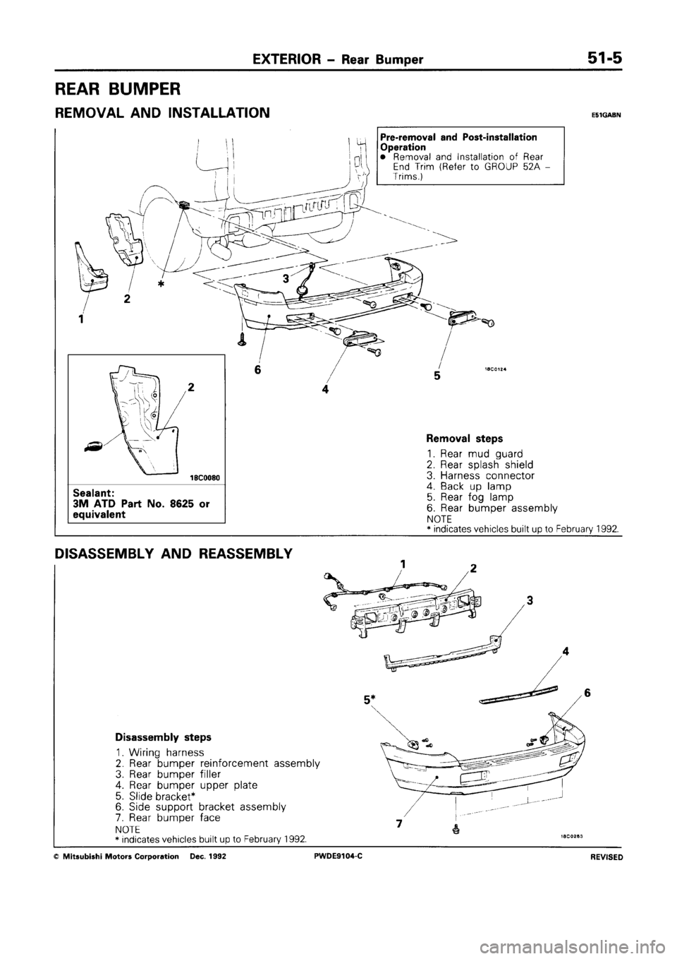 MITSUBISHI SPACE RUNNER 1992 Workshop Manual MITSUBISHI SPACE RUNNER 1992 Workshop Manual