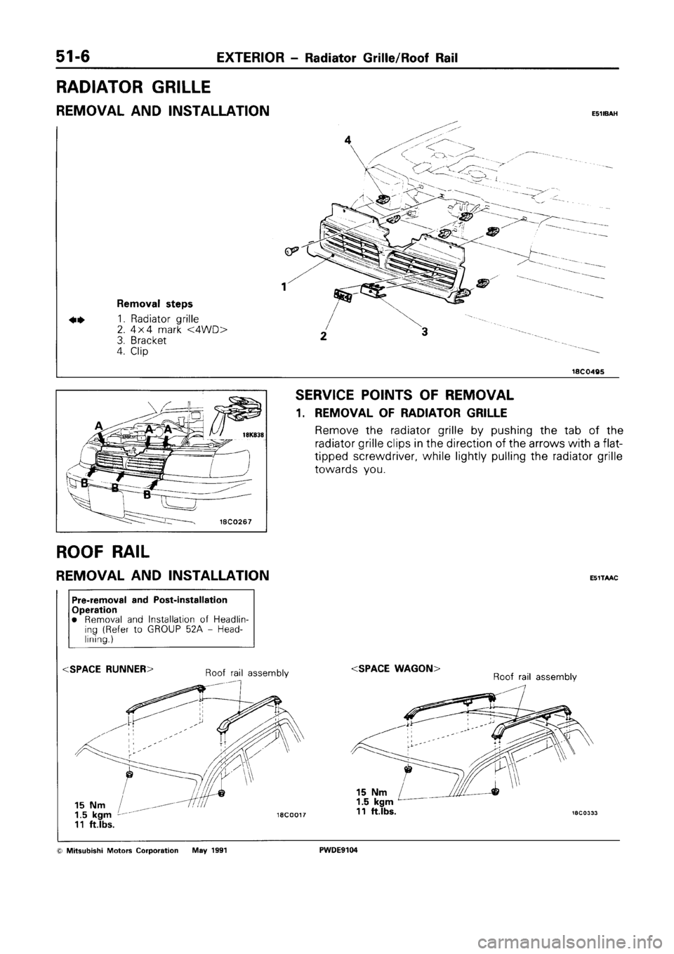 MITSUBISHI SPACE RUNNER 1992 Workshop Manual MITSUBISHI SPACE RUNNER 1992 Workshop Manual