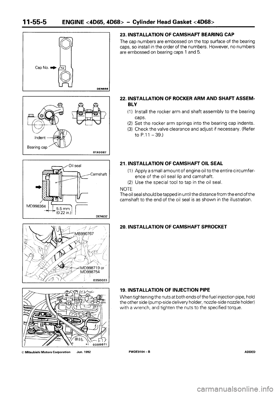 MITSUBISHI SPACE RUNNER 1992  Workshop Manual 