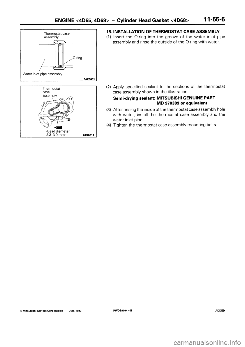 MITSUBISHI SPACE RUNNER 1992  Workshop Manual 