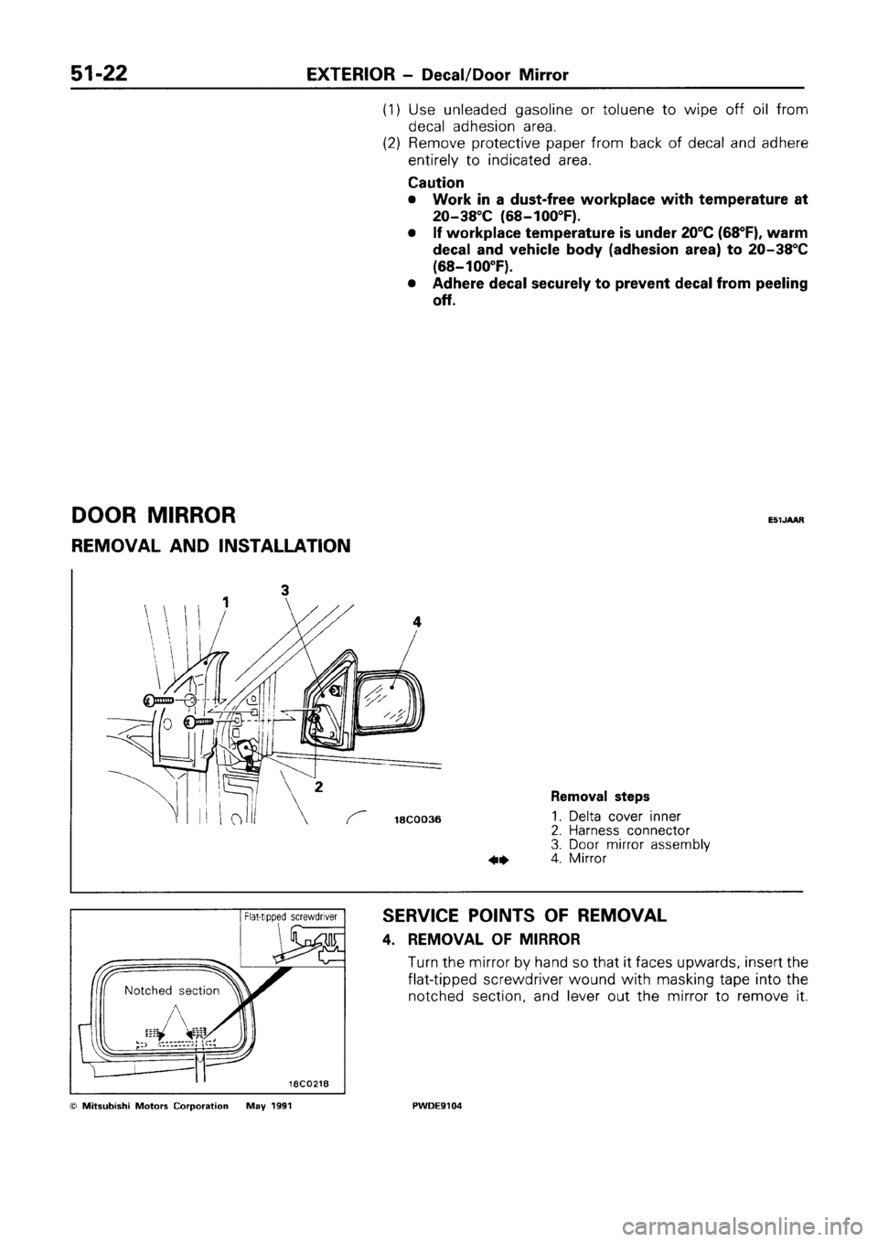 MITSUBISHI SPACE RUNNER 1992 Workshop Manual MITSUBISHI SPACE RUNNER 1992 Workshop Manual