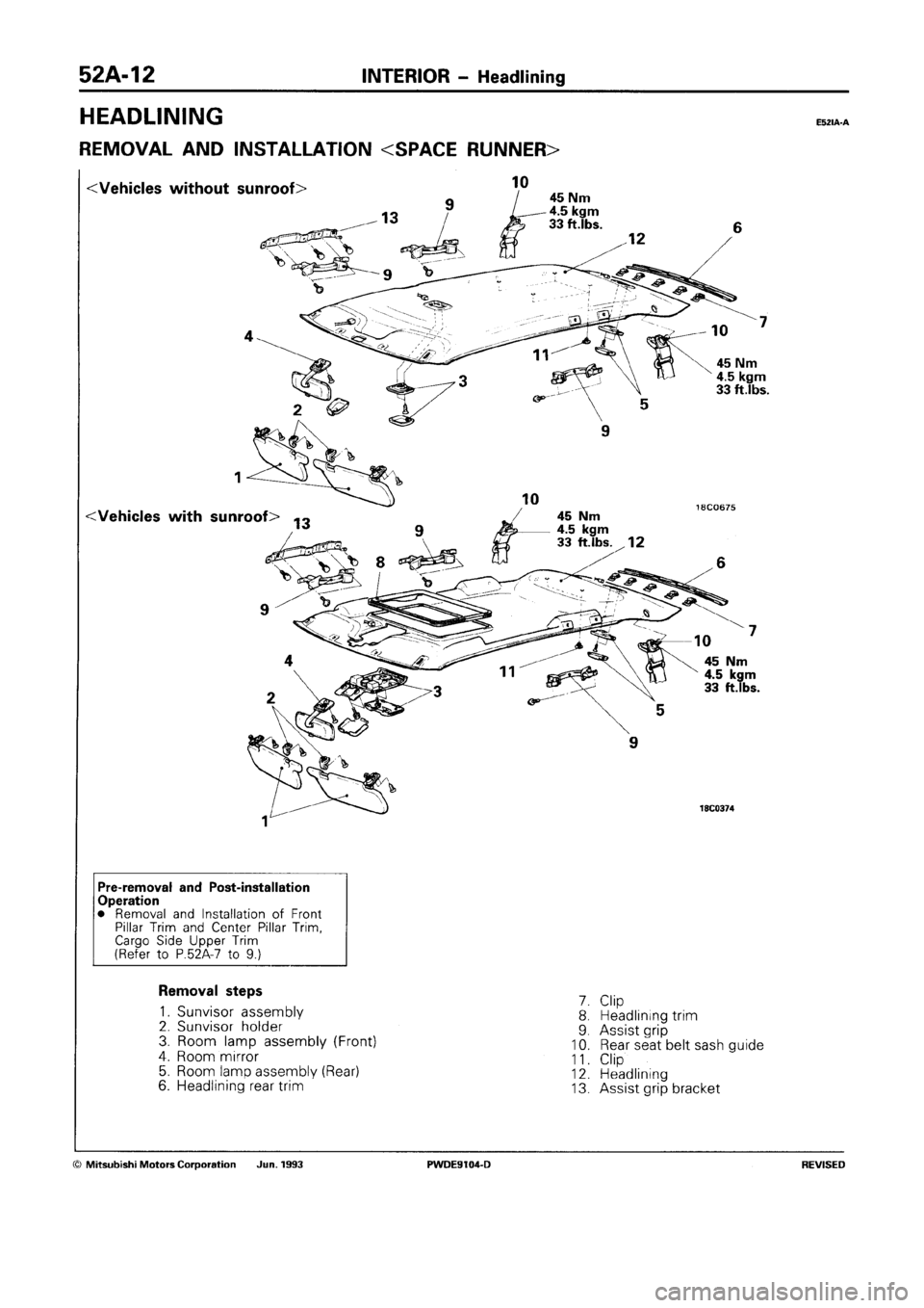 MITSUBISHI SPACE RUNNER 1992 Workshop Manual MITSUBISHI SPACE RUNNER 1992 Workshop Manual