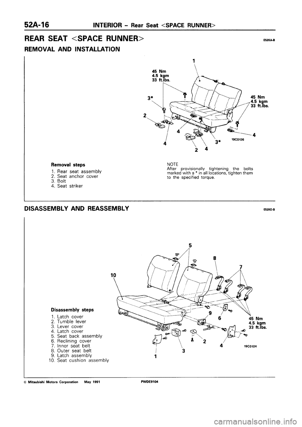 MITSUBISHI SPACE RUNNER 1992 Workshop Manual MITSUBISHI SPACE RUNNER 1992 Workshop Manual