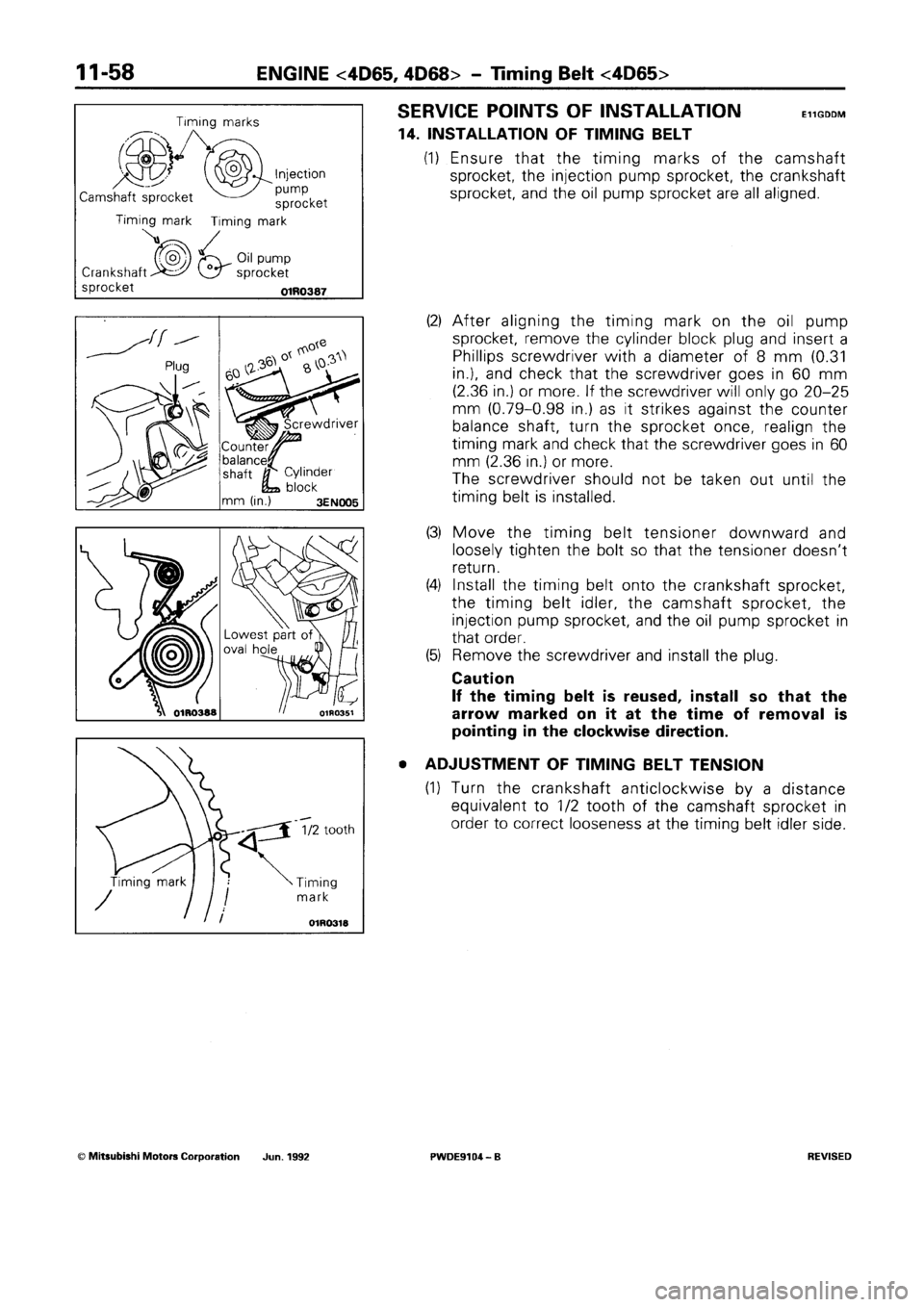 MITSUBISHI SPACE RUNNER 1992  Workshop Manual 