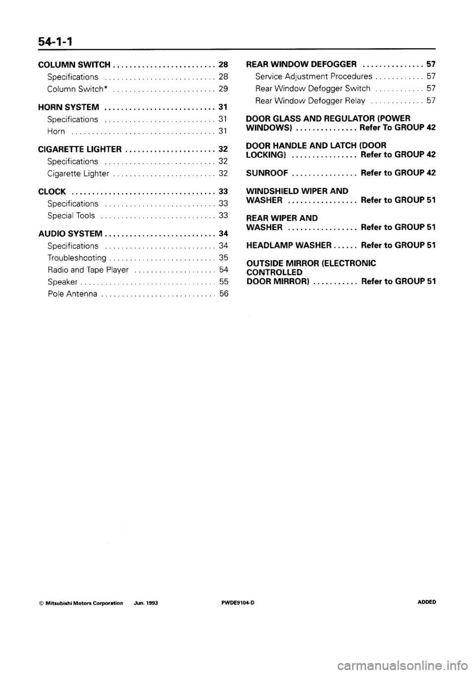 MITSUBISHI SPACE RUNNER 1992  Workshop Manual 