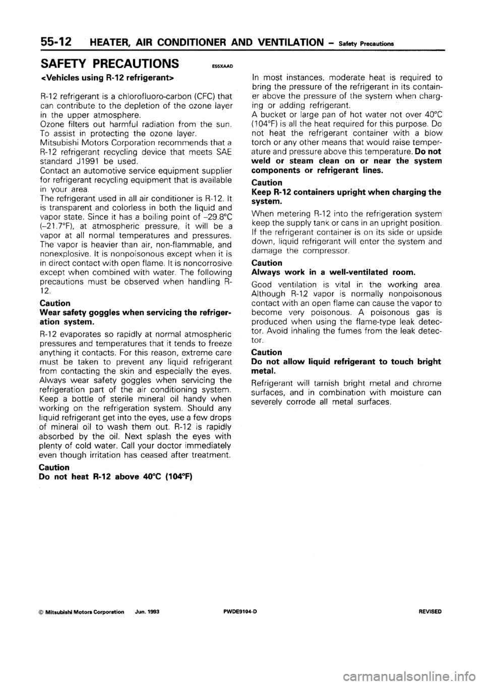 MITSUBISHI SPACE RUNNER 1992 Workshop Manual MITSUBISHI SPACE RUNNER 1992 Workshop Manual