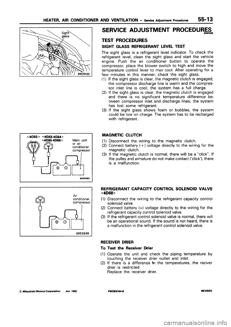 MITSUBISHI SPACE RUNNER 1992 Workshop Manual MITSUBISHI SPACE RUNNER 1992 Workshop Manual