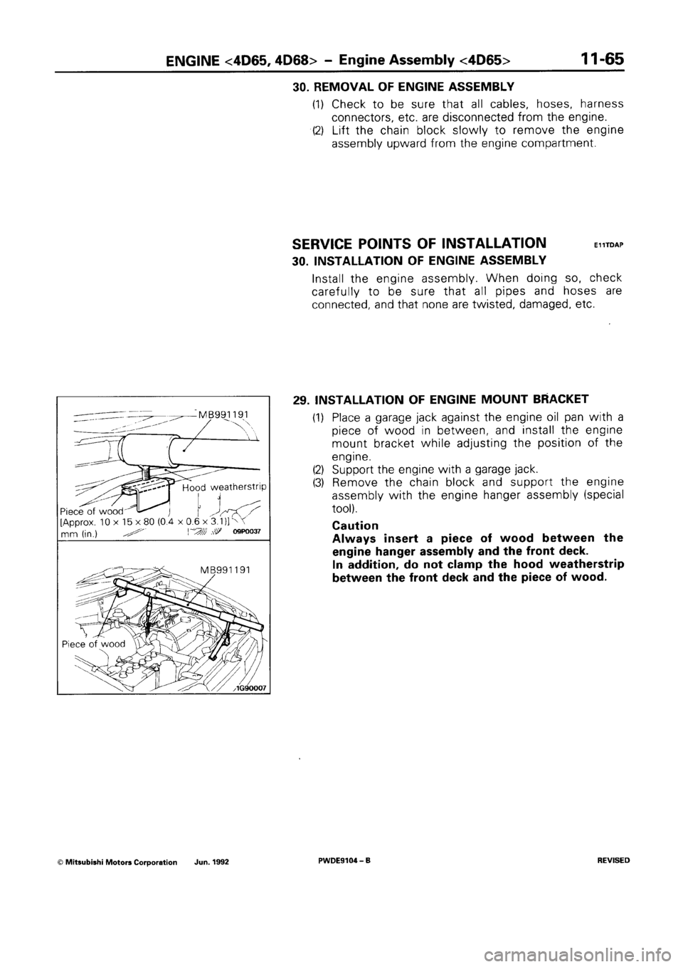 MITSUBISHI SPACE RUNNER 1992  Workshop Manual 