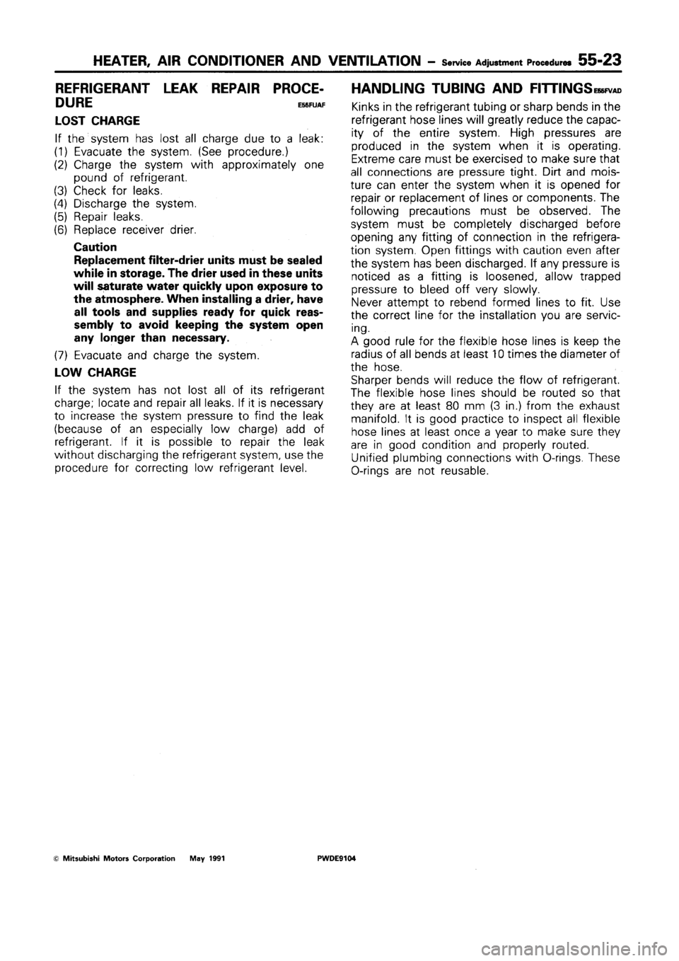 MITSUBISHI SPACE RUNNER 1992 Workshop Manual MITSUBISHI SPACE RUNNER 1992 Workshop Manual