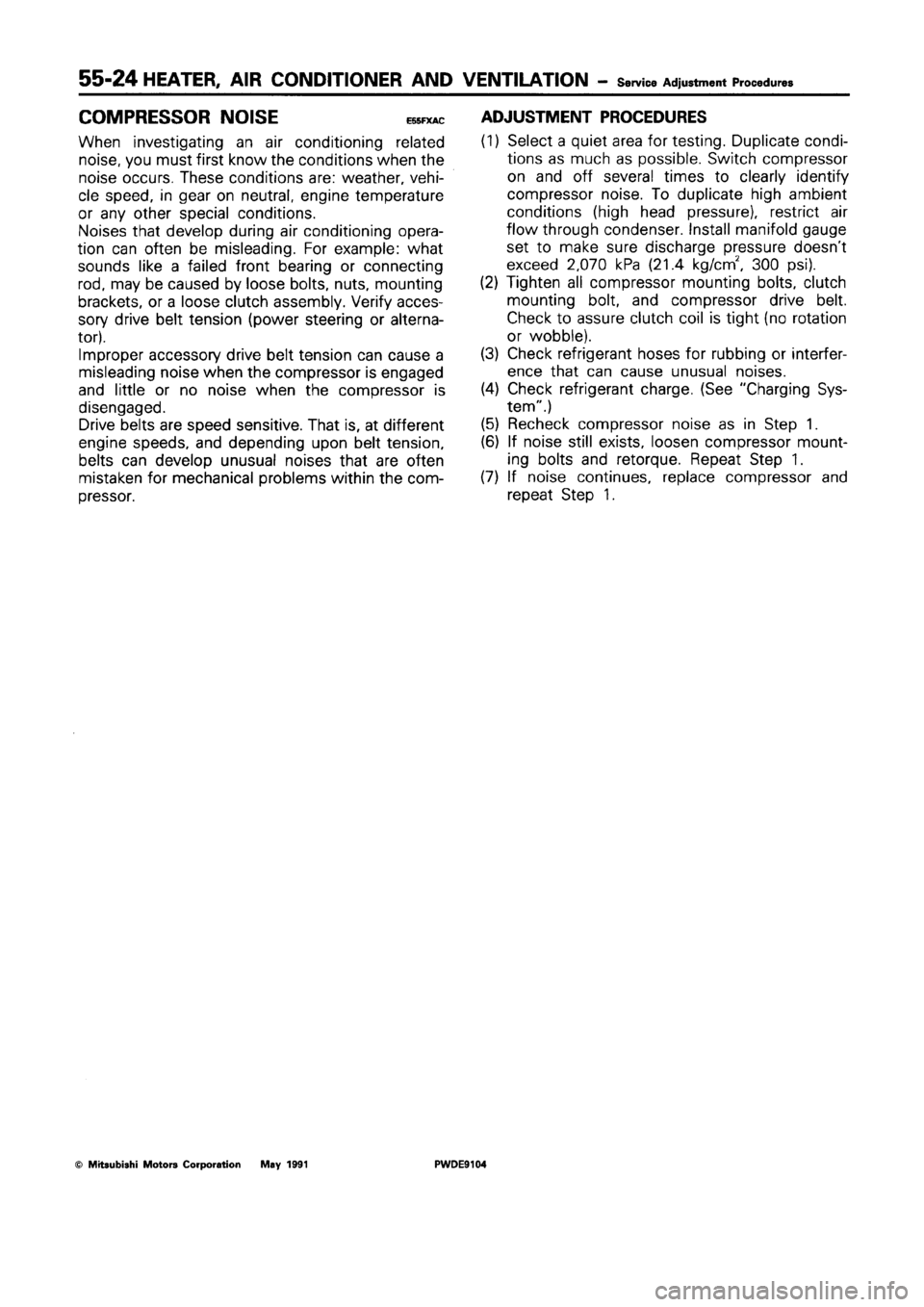 MITSUBISHI SPACE RUNNER 1992 Workshop Manual MITSUBISHI SPACE RUNNER 1992 Workshop Manual