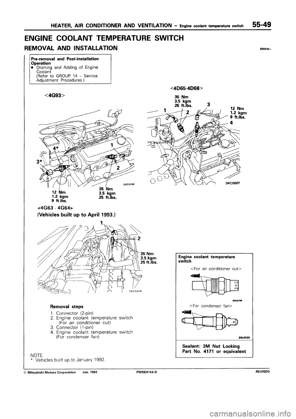 MITSUBISHI SPACE RUNNER 1992 Workshop Manual MITSUBISHI SPACE RUNNER 1992 Workshop Manual