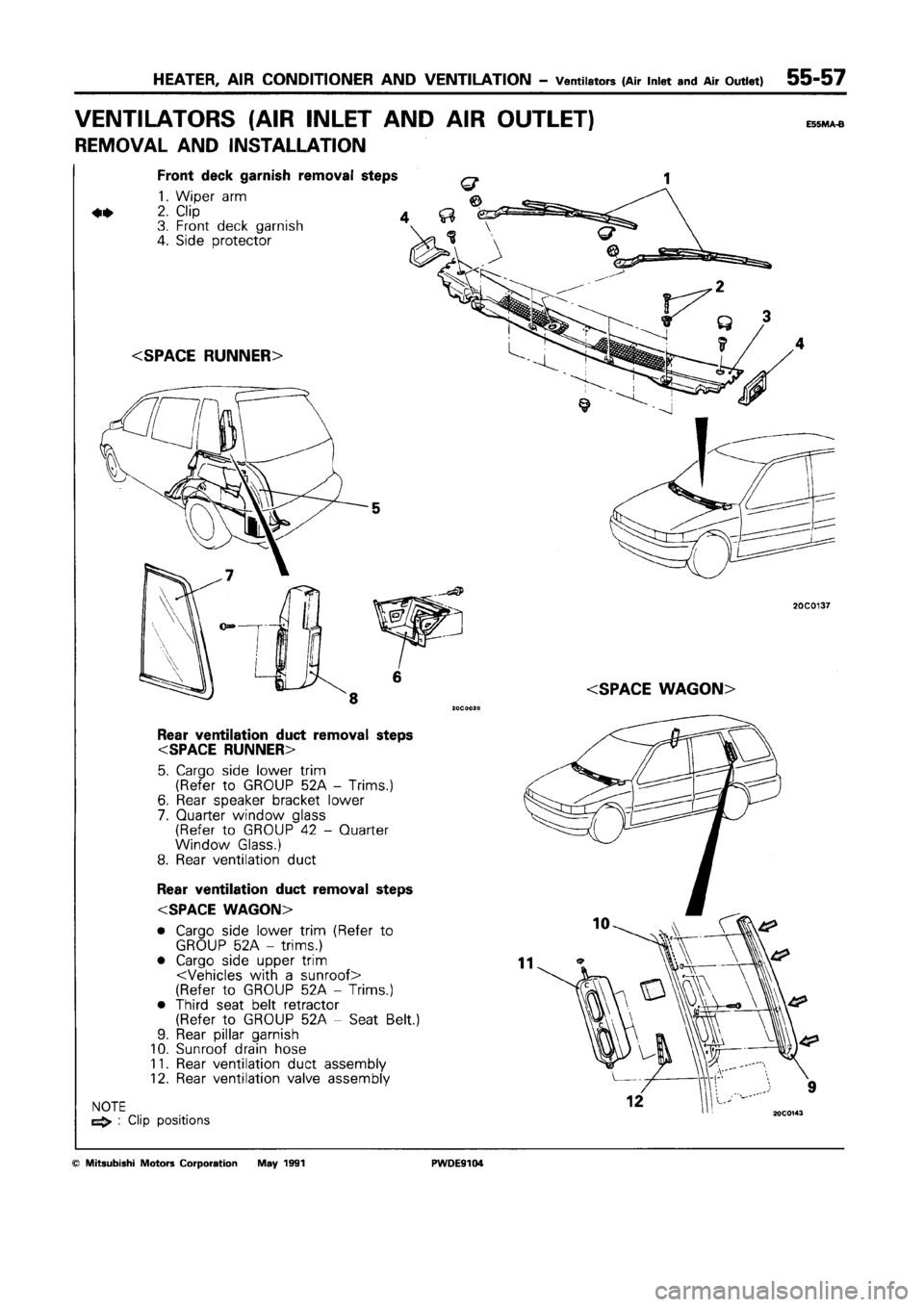 MITSUBISHI SPACE RUNNER 1992 Workshop Manual MITSUBISHI SPACE RUNNER 1992 Workshop Manual