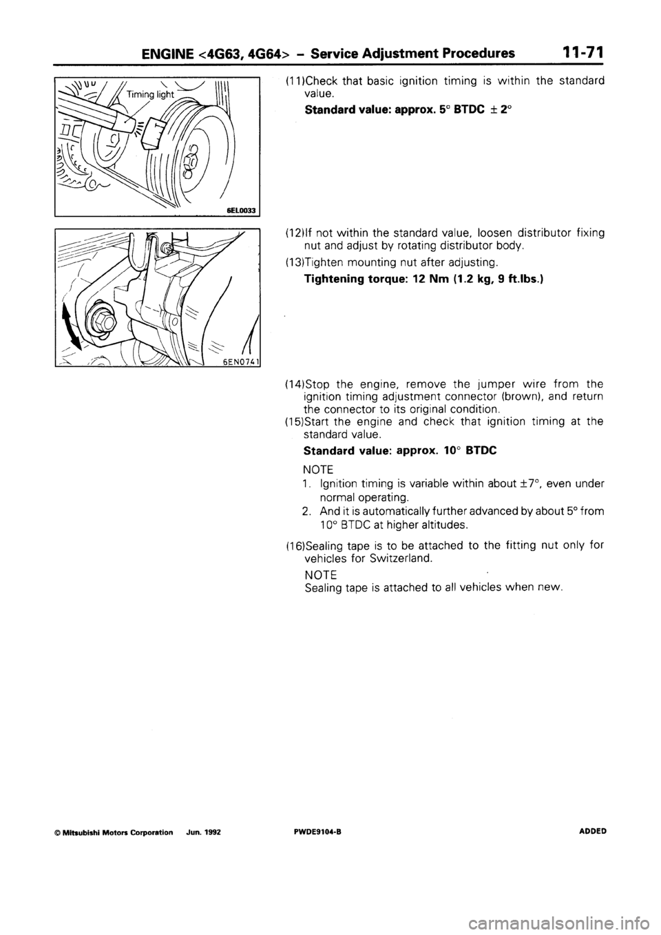 MITSUBISHI SPACE RUNNER 1992  Workshop Manual 