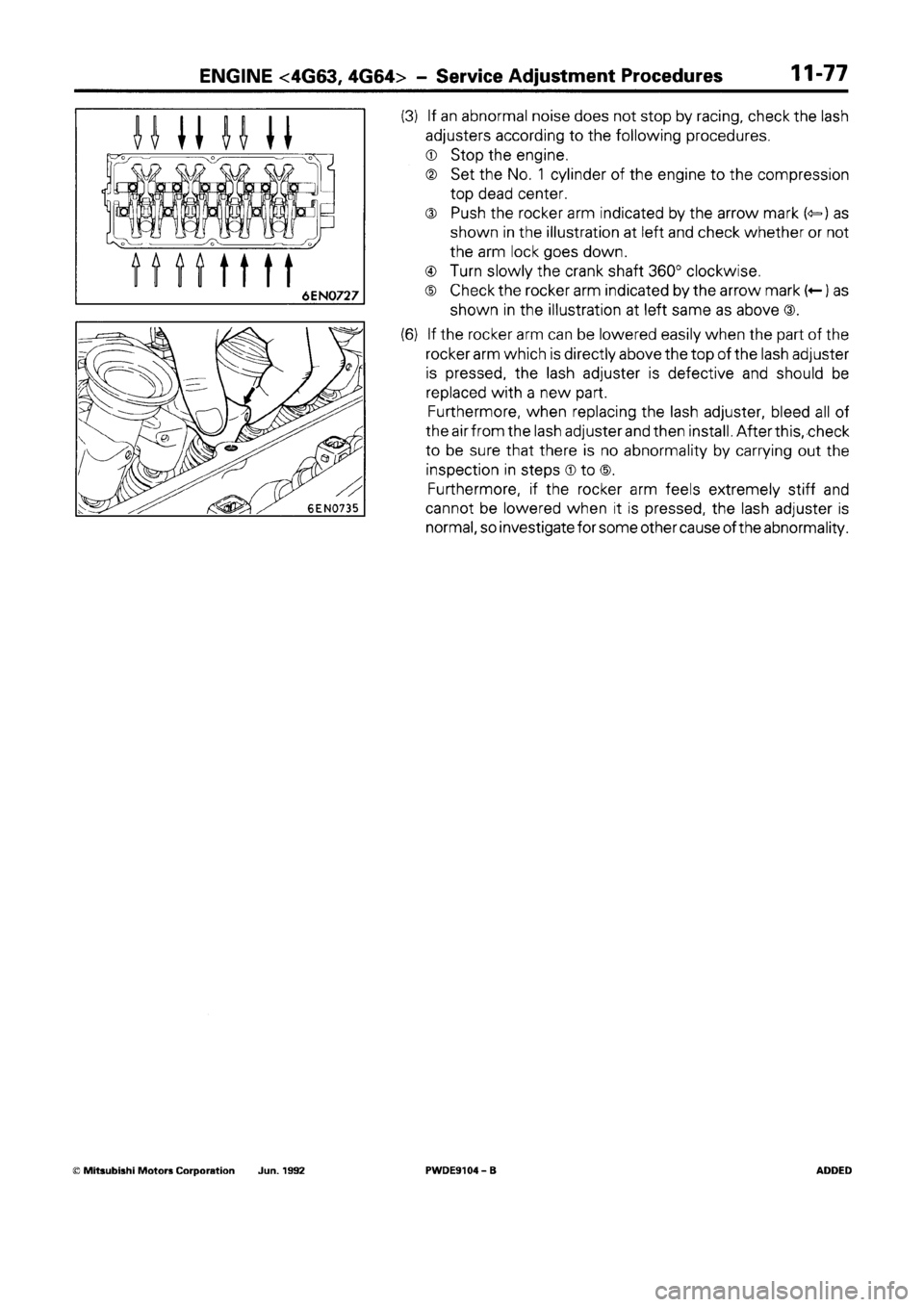 MITSUBISHI SPACE RUNNER 1992 Workshop Manual MITSUBISHI SPACE RUNNER 1992 Workshop Manual