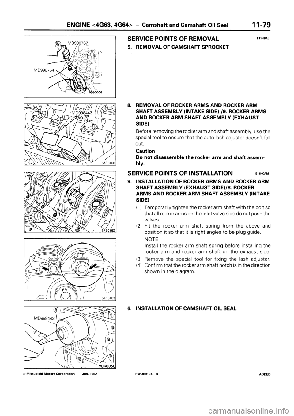 MITSUBISHI SPACE RUNNER 1992 Workshop Manual MITSUBISHI SPACE RUNNER 1992 Workshop Manual
