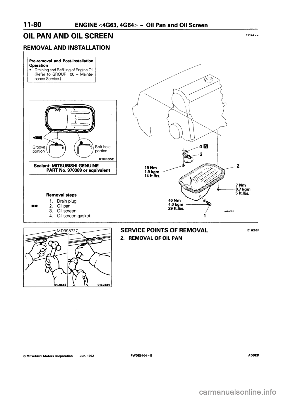 MITSUBISHI SPACE RUNNER 1992 Workshop Manual MITSUBISHI SPACE RUNNER 1992 Workshop Manual