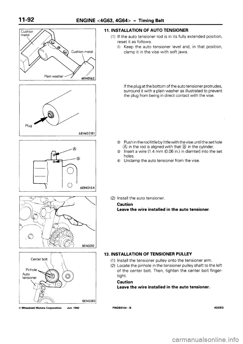 MITSUBISHI SPACE RUNNER 1992 Workshop Manual MITSUBISHI SPACE RUNNER 1992 Workshop Manual