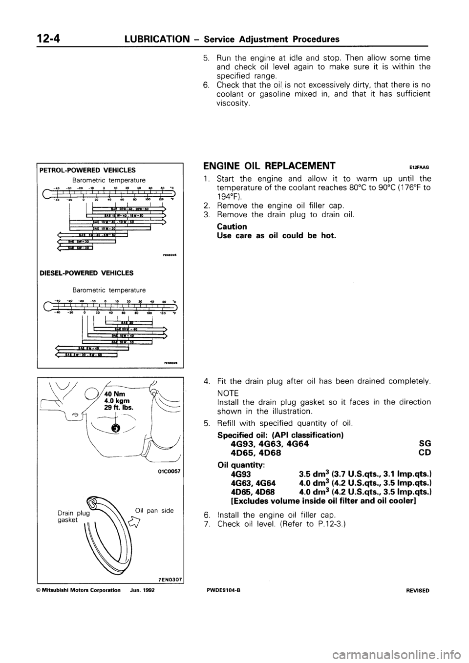 MITSUBISHI SPACE RUNNER 1992 Workshop Manual MITSUBISHI SPACE RUNNER 1992 Workshop Manual