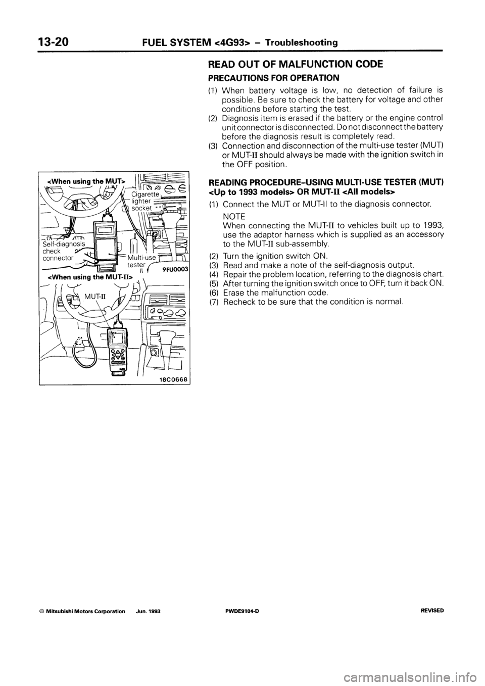 MITSUBISHI SPACE RUNNER 1992 Workshop Manual MITSUBISHI SPACE RUNNER 1992 Workshop Manual