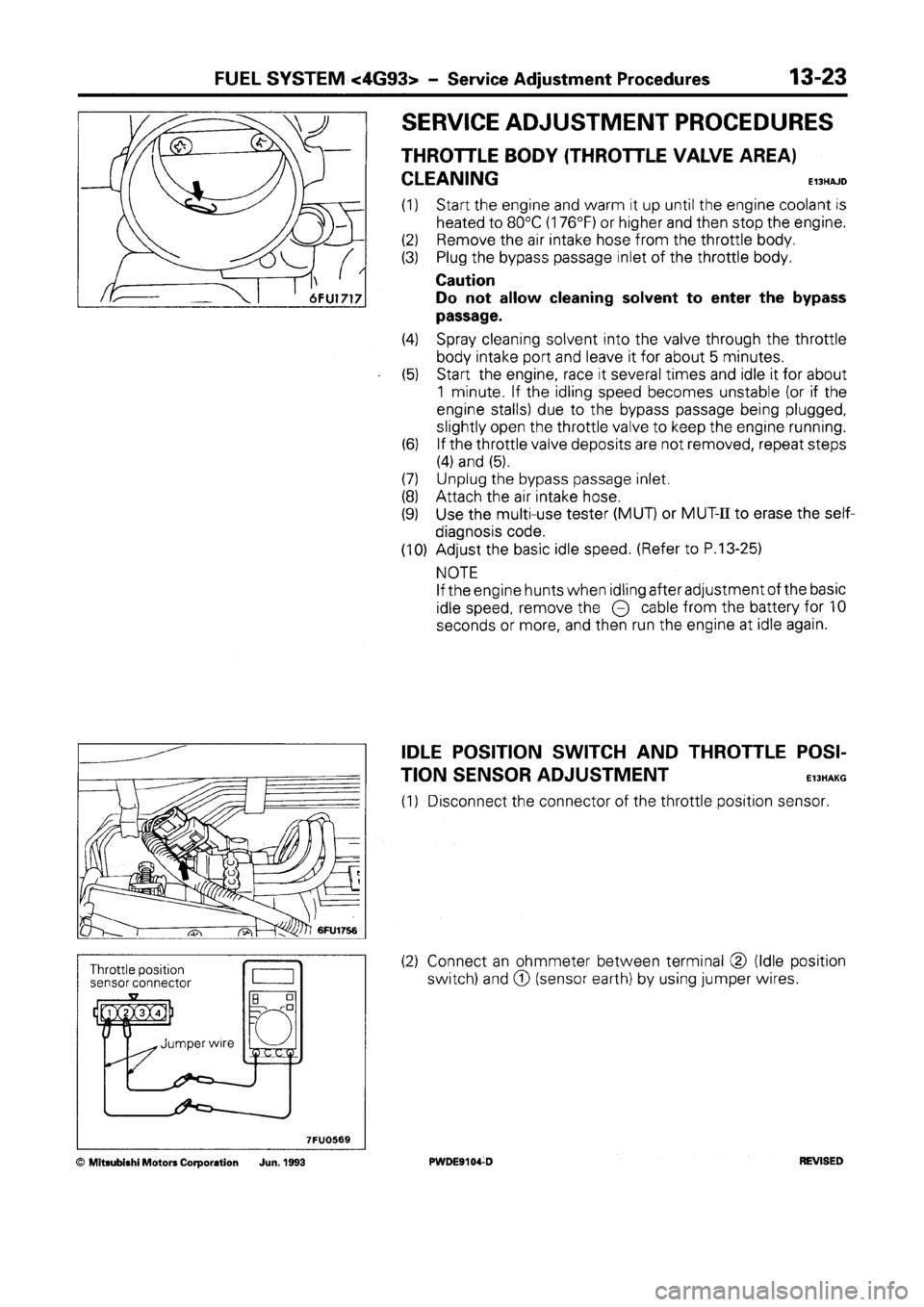 MITSUBISHI SPACE RUNNER 1992 Workshop Manual MITSUBISHI SPACE RUNNER 1992 Workshop Manual