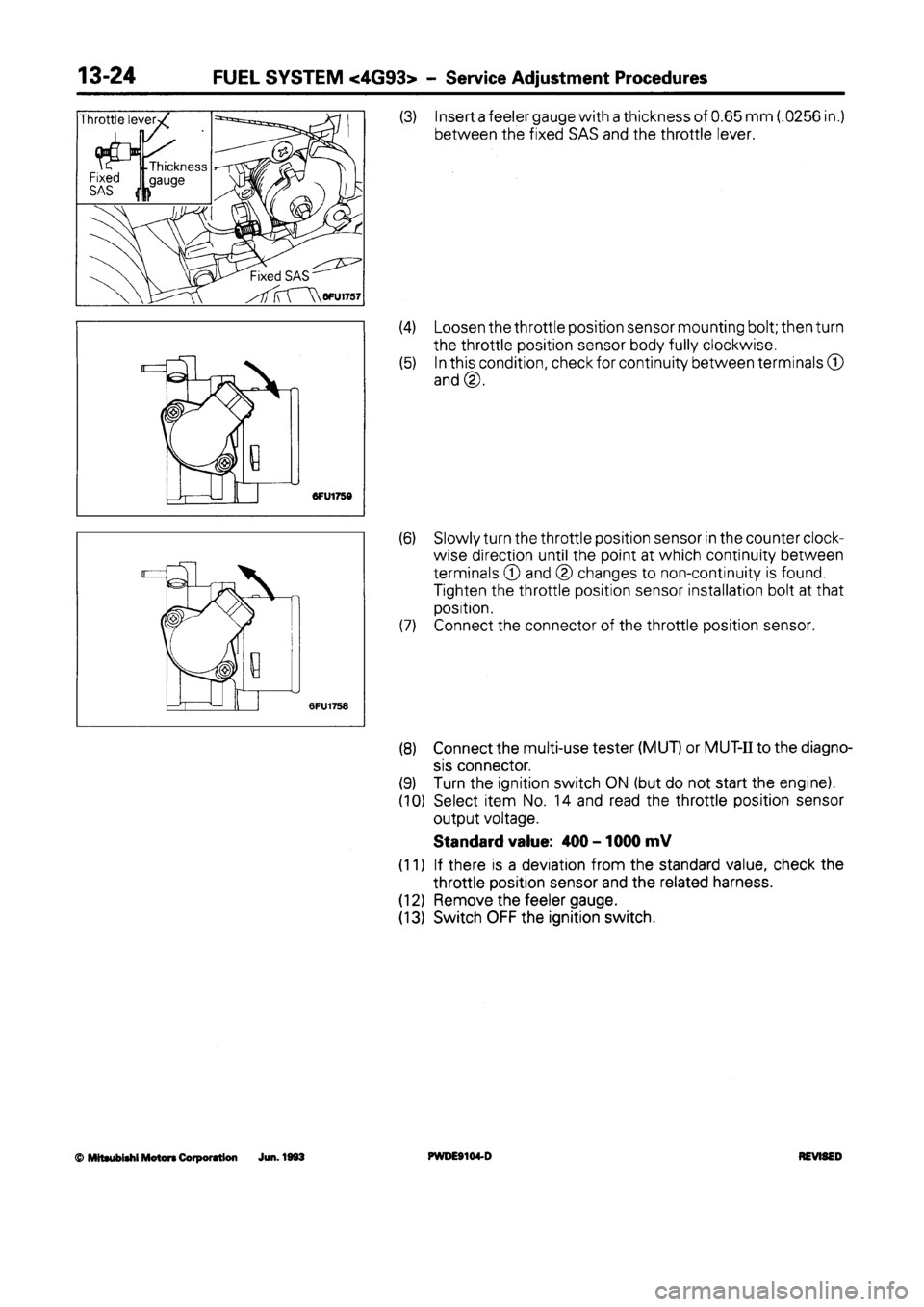 MITSUBISHI SPACE RUNNER 1992 Workshop Manual MITSUBISHI SPACE RUNNER 1992 Workshop Manual
