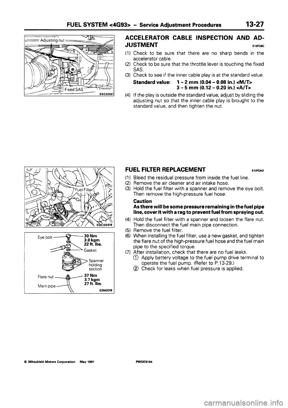 MITSUBISHI SPACE RUNNER 1992 Workshop Manual MITSUBISHI SPACE RUNNER 1992 Workshop Manual