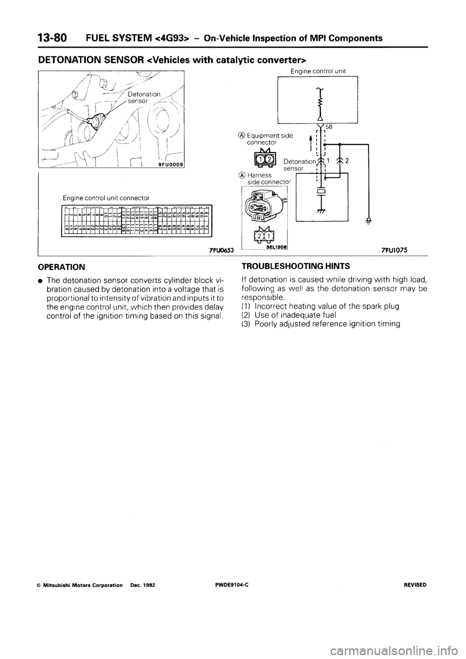 MITSUBISHI SPACE RUNNER 1992 Workshop Manual MITSUBISHI SPACE RUNNER 1992 Workshop Manual