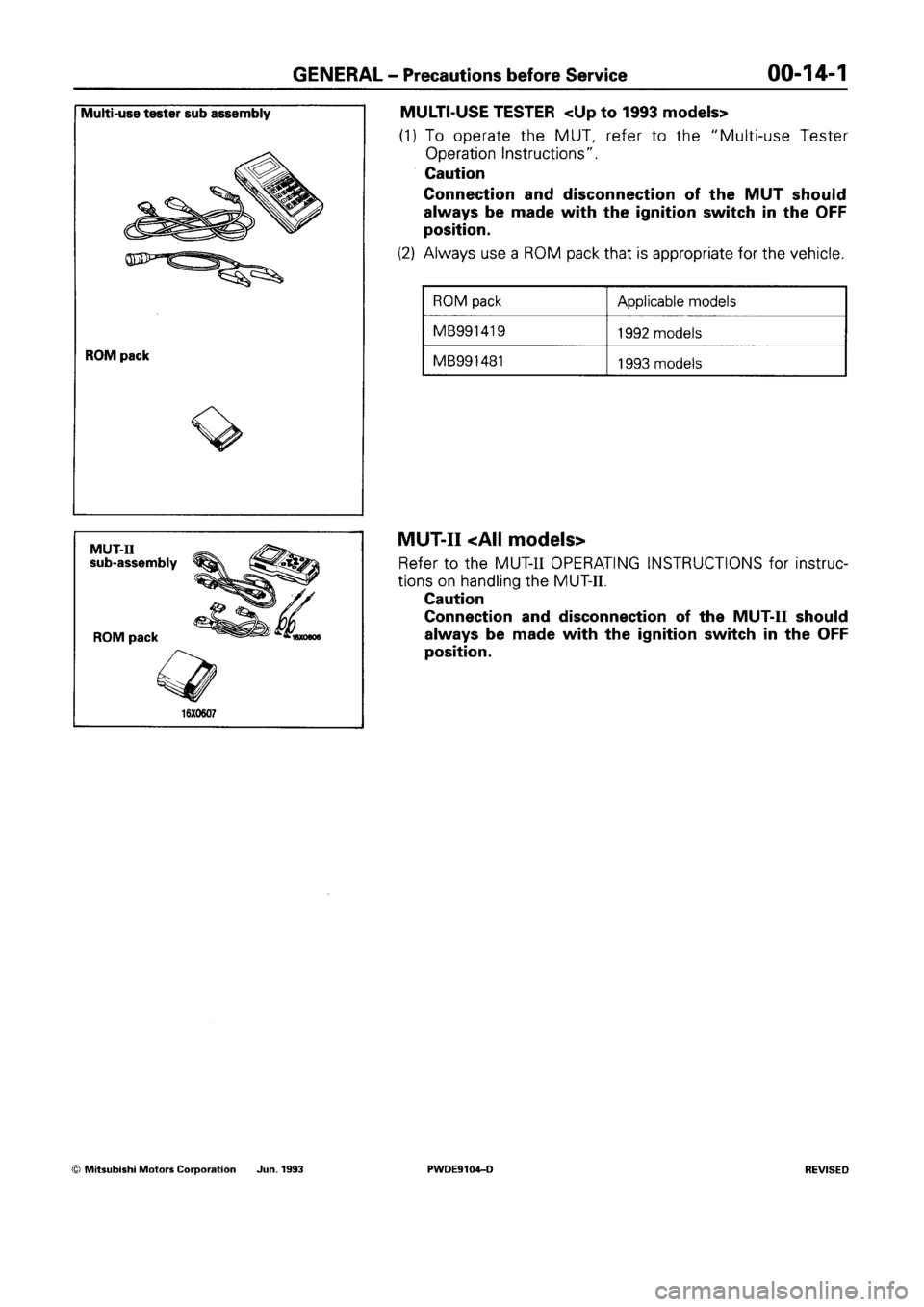 MITSUBISHI SPACE RUNNER 1992 Owners Guide MITSUBISHI SPACE RUNNER 1992 Owners Guide