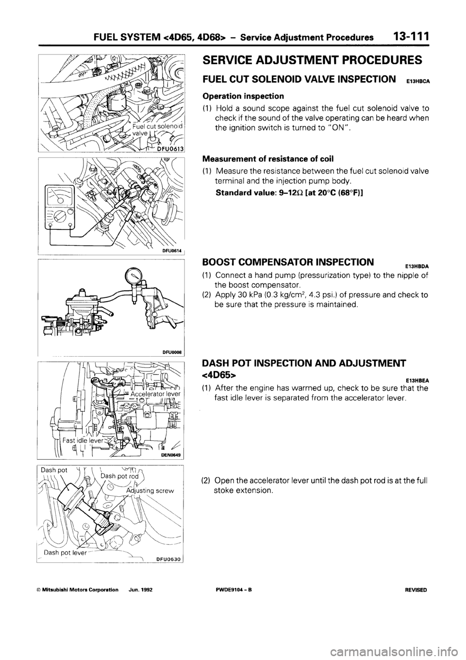 MITSUBISHI SPACE RUNNER 1992 Workshop Manual MITSUBISHI SPACE RUNNER 1992 Workshop Manual