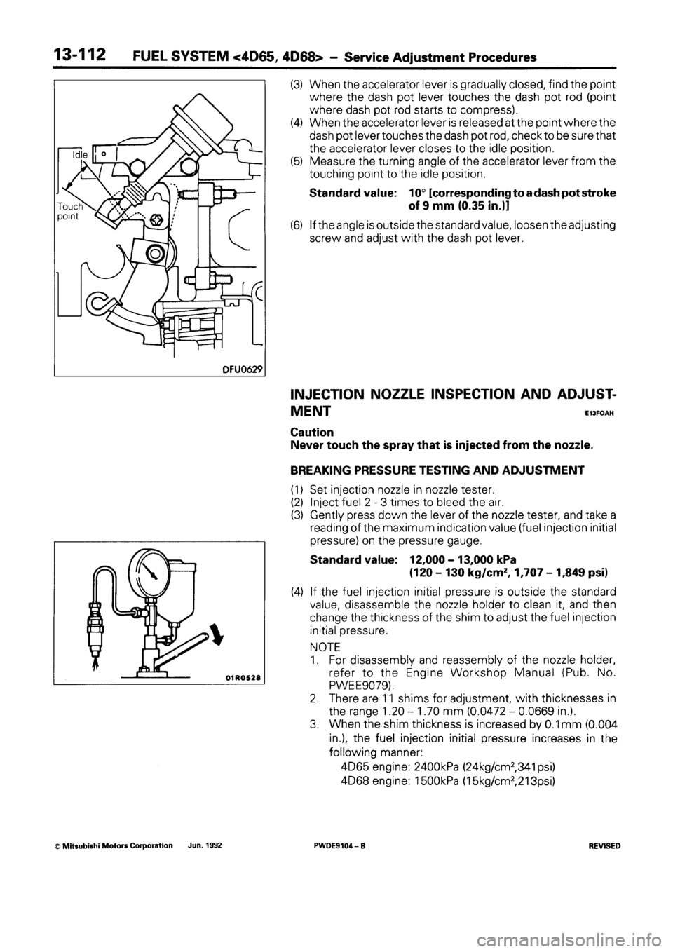 MITSUBISHI SPACE RUNNER 1992 Workshop Manual MITSUBISHI SPACE RUNNER 1992 Workshop Manual