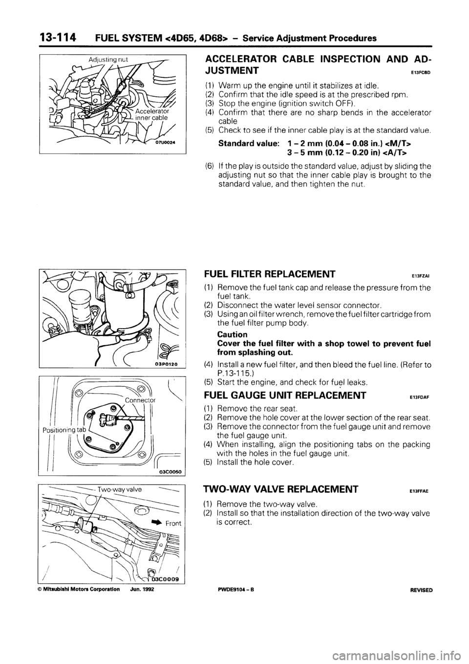 MITSUBISHI SPACE RUNNER 1992 Workshop Manual MITSUBISHI SPACE RUNNER 1992 Workshop Manual