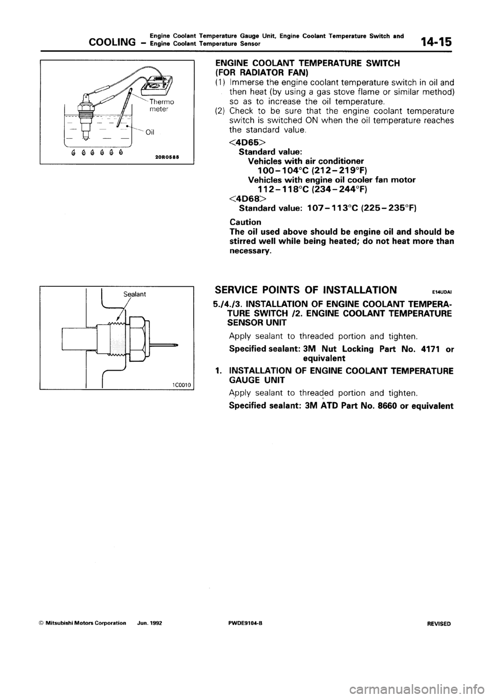 MITSUBISHI SPACE RUNNER 1992 Workshop Manual MITSUBISHI SPACE RUNNER 1992 Workshop Manual