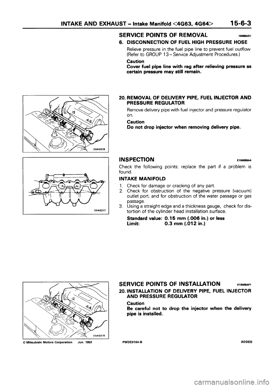 MITSUBISHI SPACE RUNNER 1992  Workshop Manual 