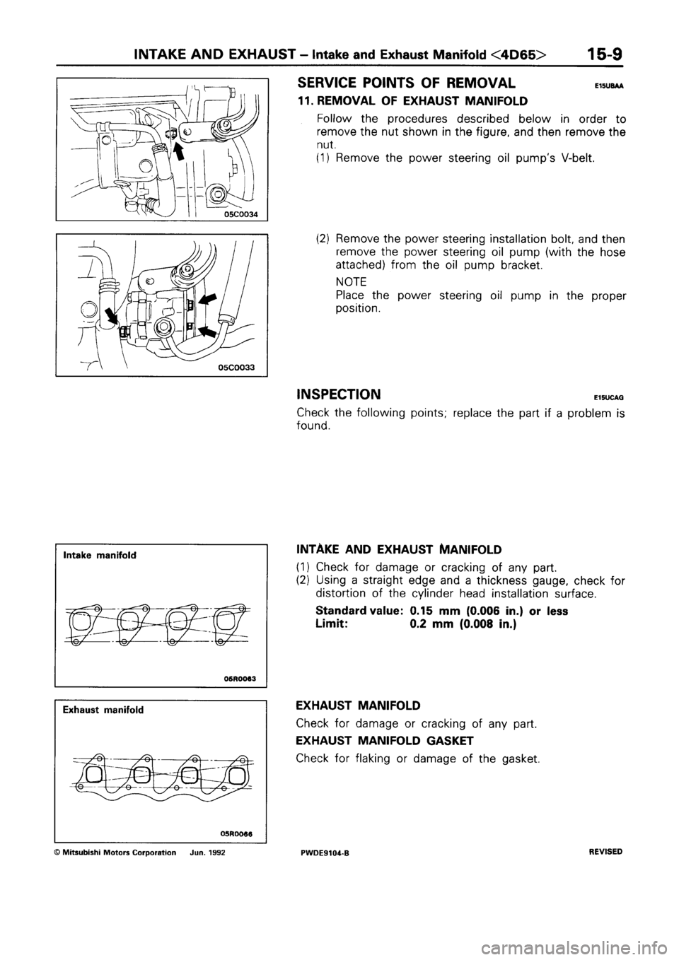 MITSUBISHI SPACE RUNNER 1992  Workshop Manual 