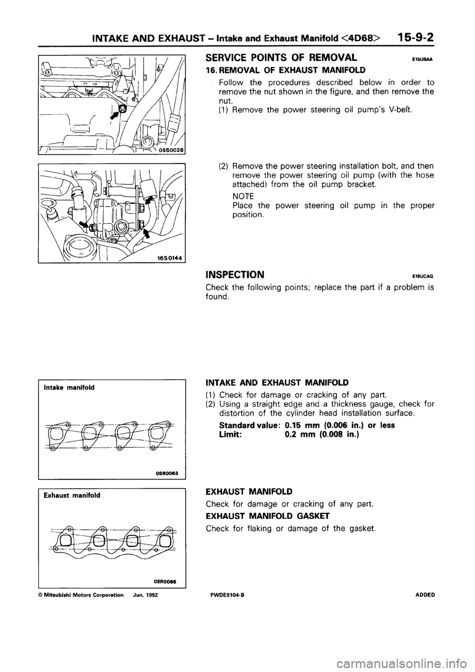 MITSUBISHI SPACE RUNNER 1992  Workshop Manual 
