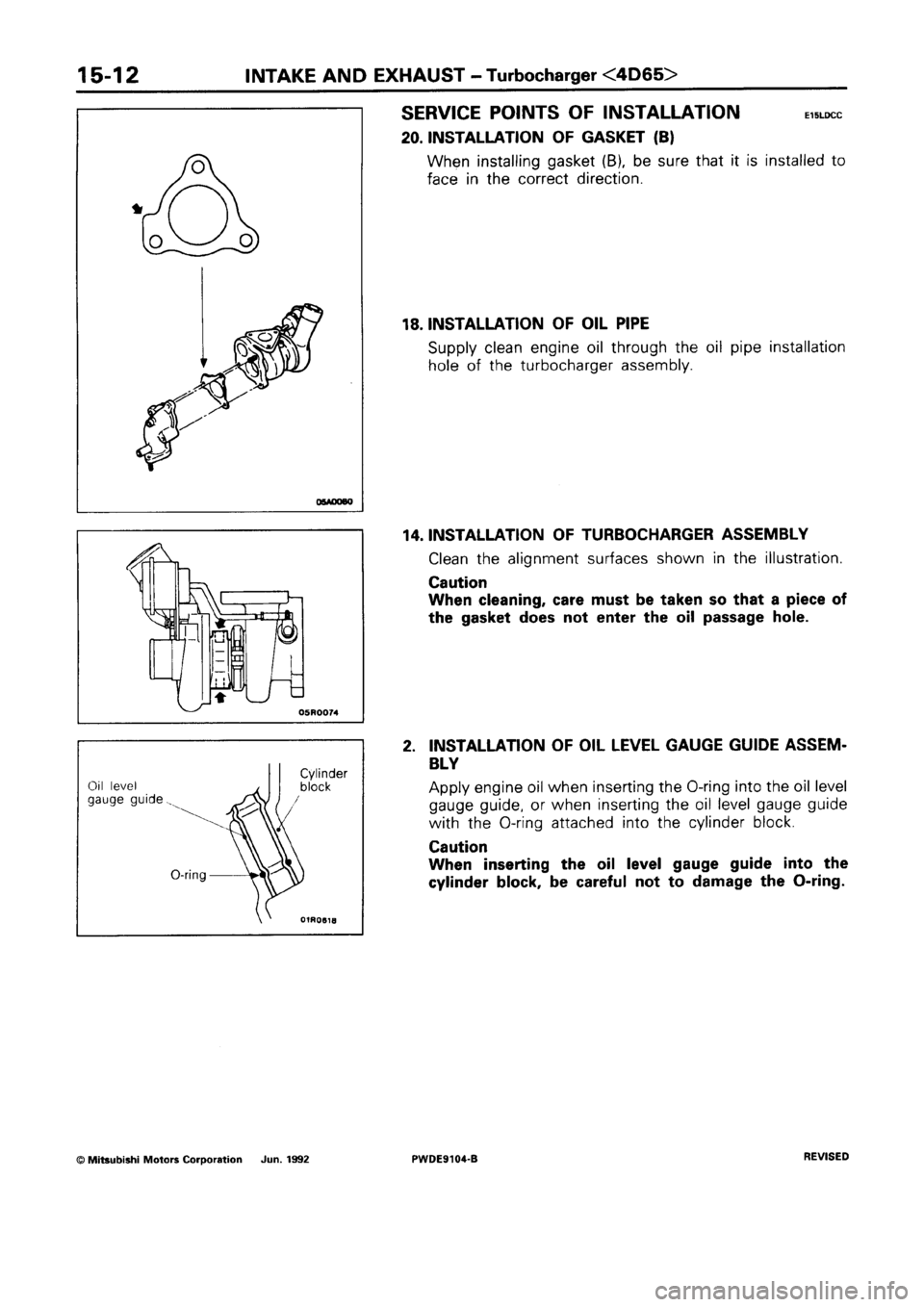 MITSUBISHI SPACE RUNNER 1992 Workshop Manual MITSUBISHI SPACE RUNNER 1992 Workshop Manual