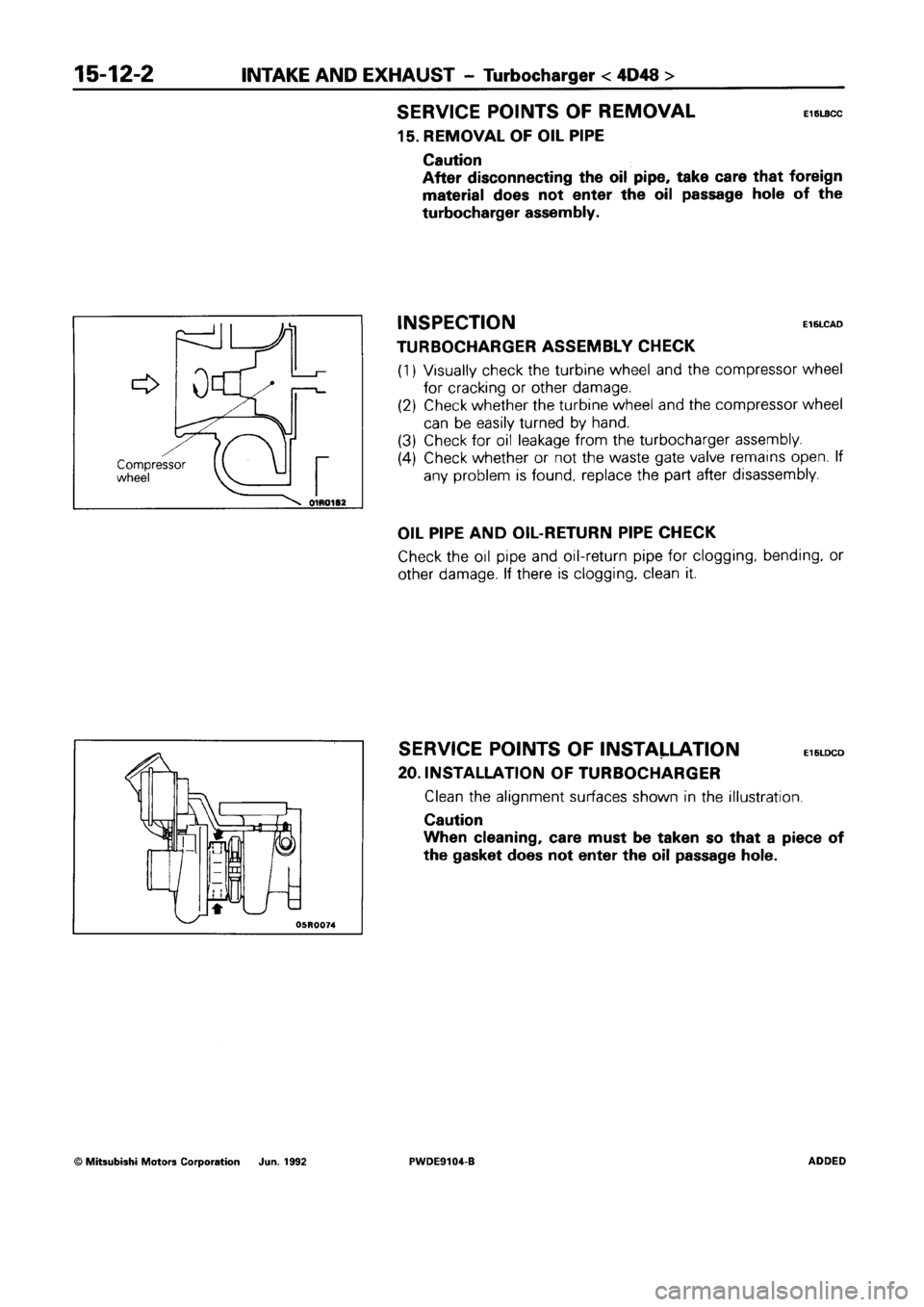 MITSUBISHI SPACE RUNNER 1992 Workshop Manual MITSUBISHI SPACE RUNNER 1992 Workshop Manual