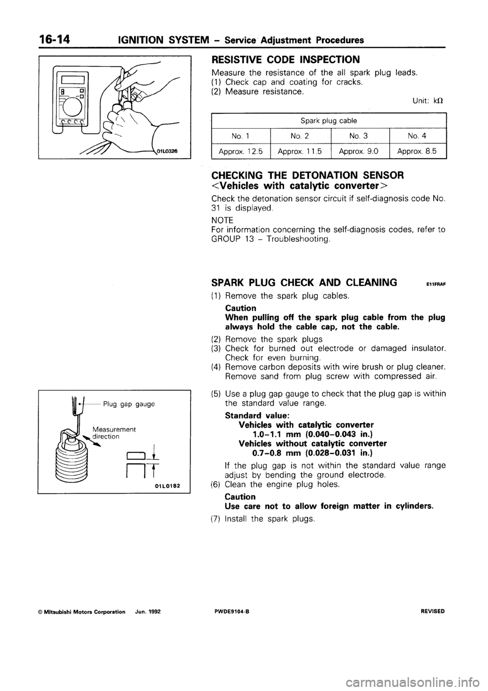 MITSUBISHI SPACE RUNNER 1992  Workshop Manual 