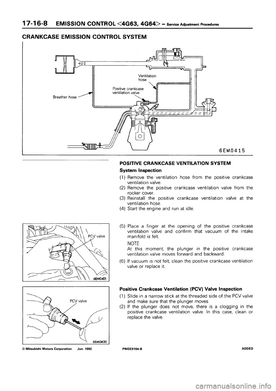 MITSUBISHI SPACE RUNNER 1992 Workshop Manual MITSUBISHI SPACE RUNNER 1992 Workshop Manual